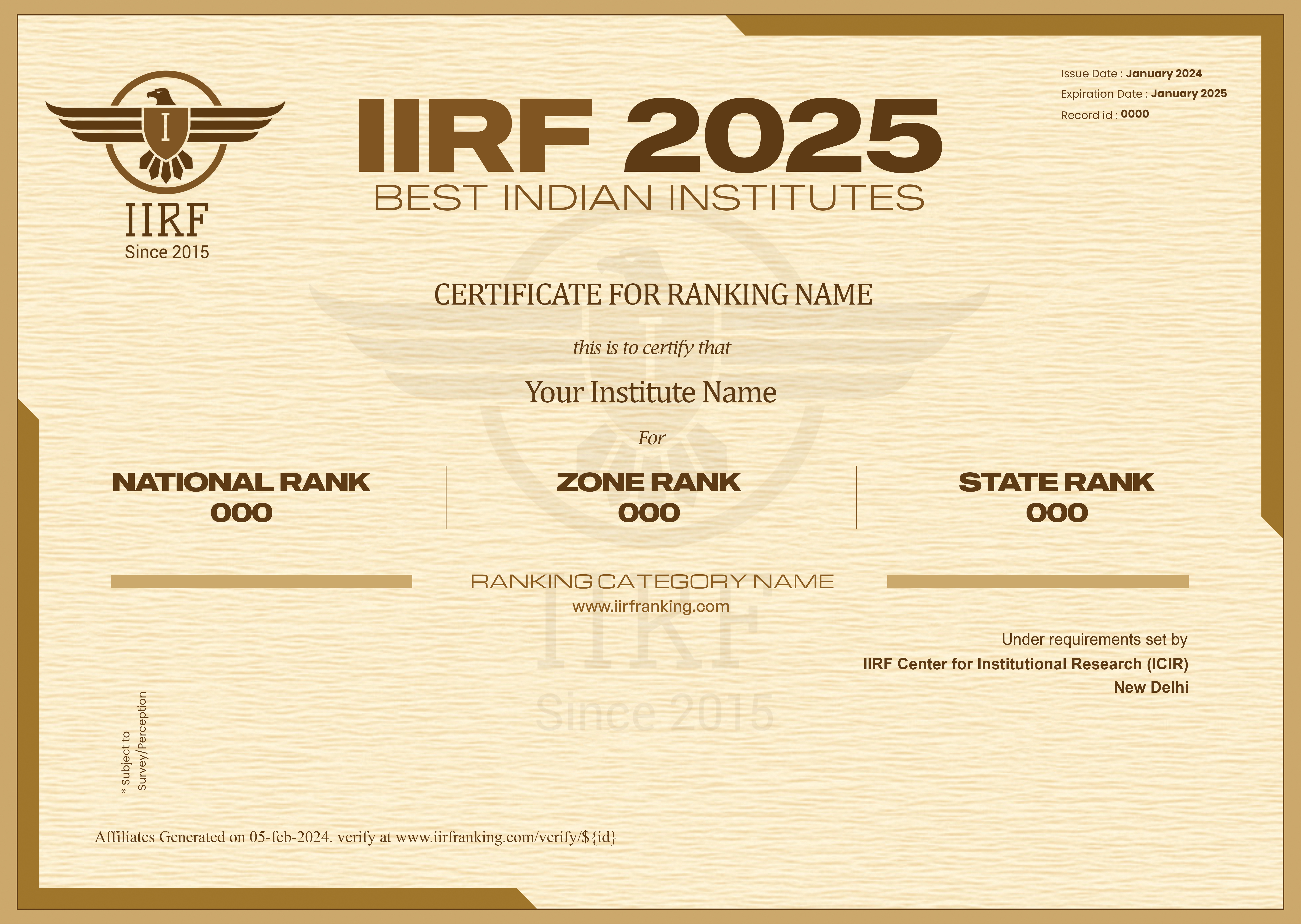 Certificate template